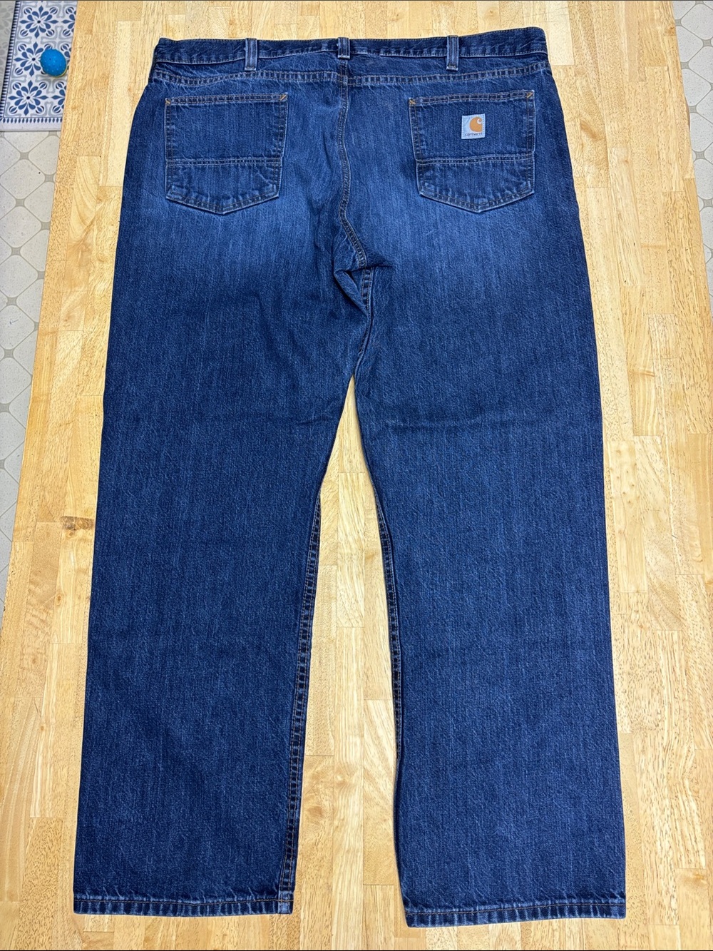 Carhartt Relaxed Fit Straight Leg Jeans Size 42x30 Blue Denim Workwear B17 42